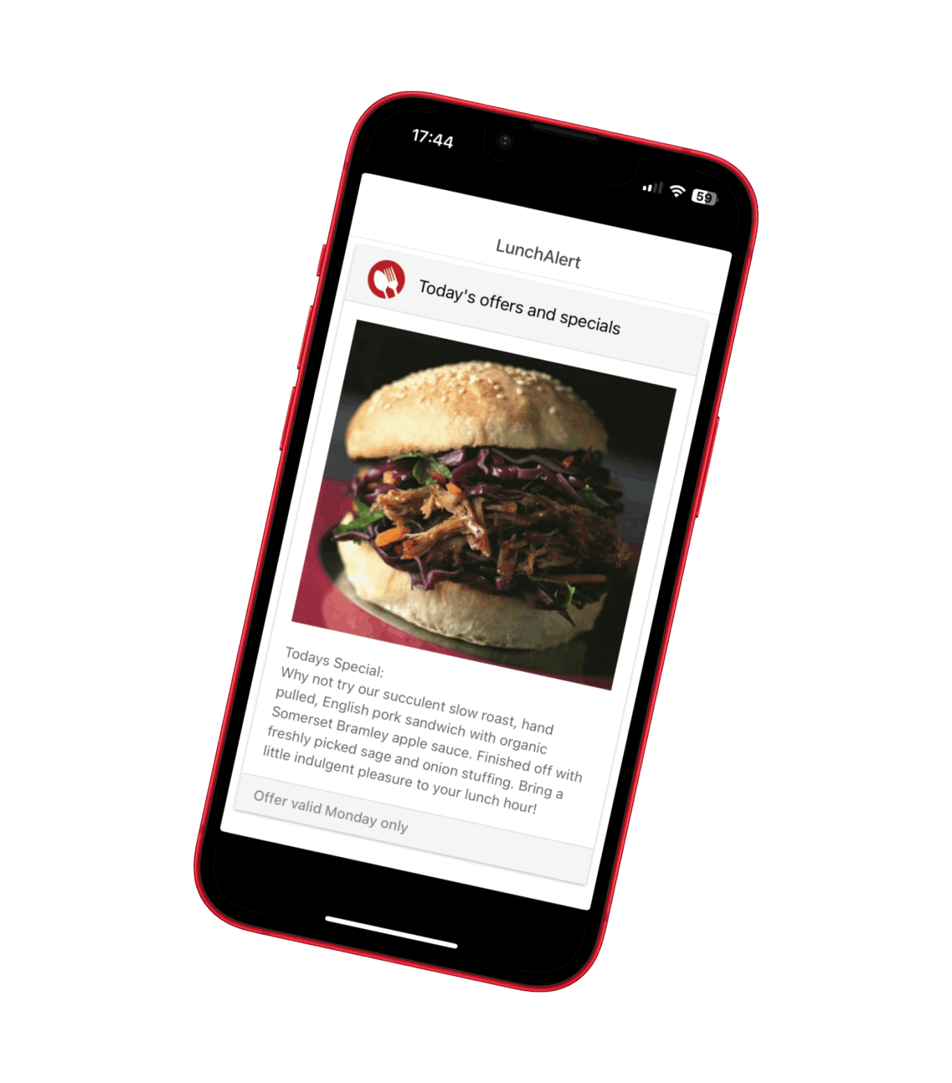 LunchAlert Customer mobile app
